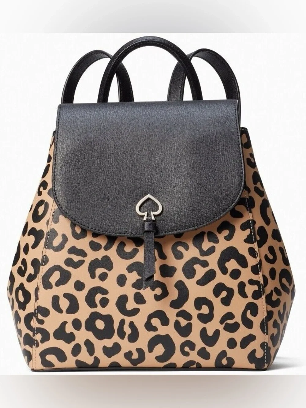 Kate Spade Adel Backpack in Black / Tan Cheetah Leopard Print